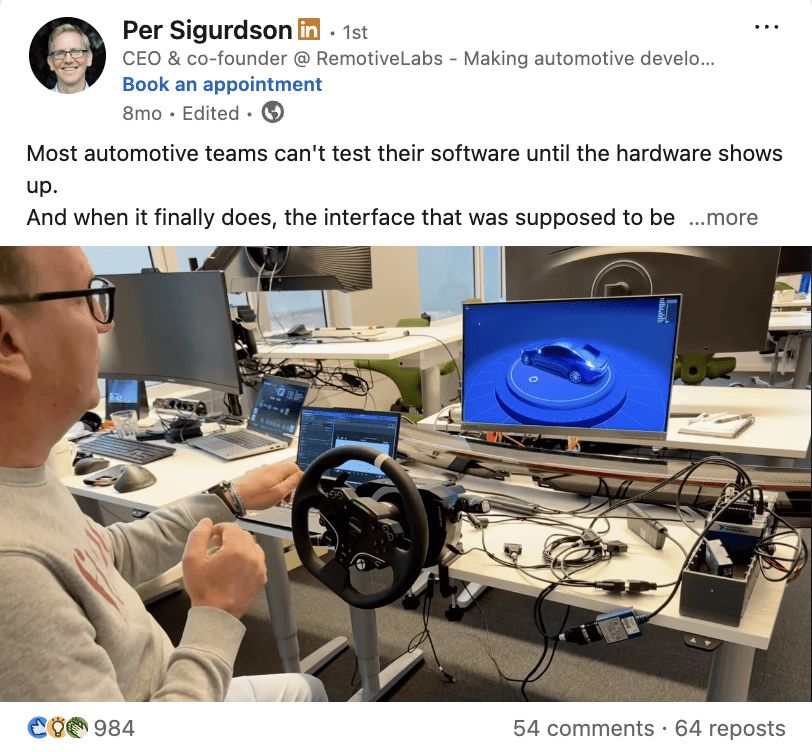 Per Sigurdson post on the hardware bottleneck slowing software teams