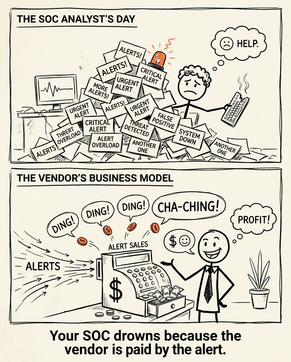 Cybersecurity startups example post visual — contrarian POV